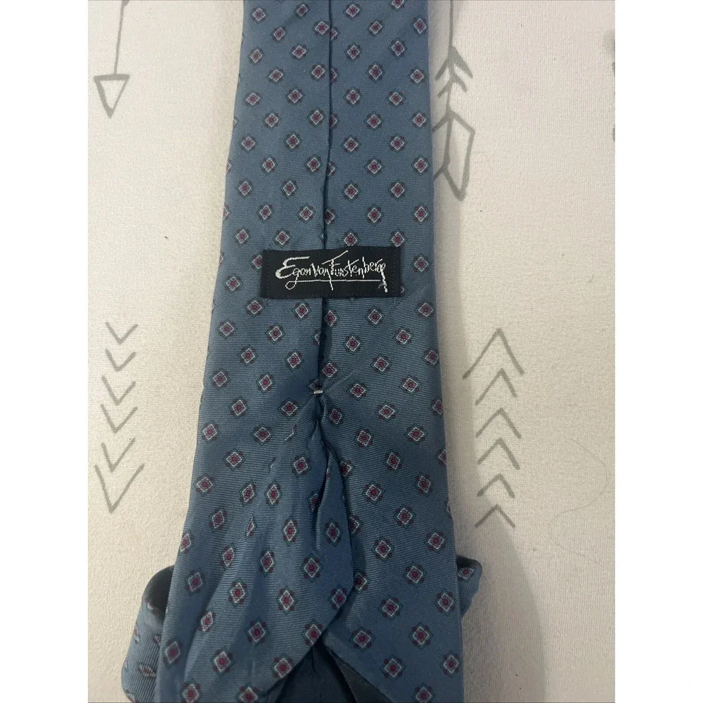 Egon VonFunstenherp Necktie Silk‎ Italian Fabric Foulard 3.25x58